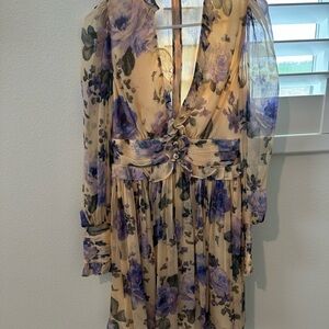 Zimmermann Floral Print V-Neck Dress